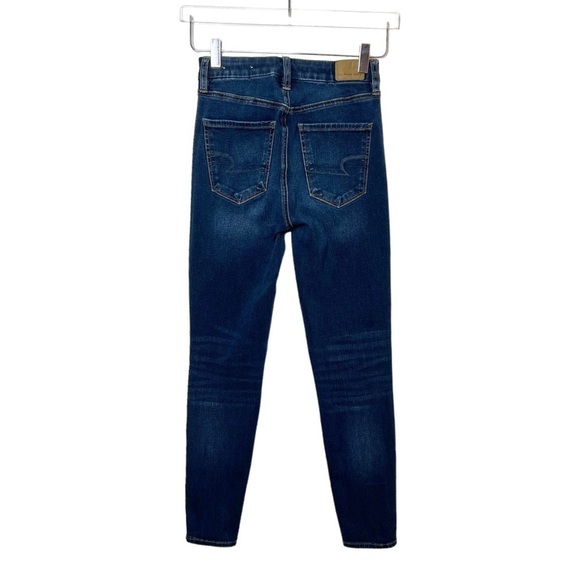 American Eagle Curvy Super Hi Rise Dark Wash Skinny Jegging Sz 2 Short - Picture 8 of 11